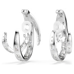 Vienna clip earrings Mixed cuts, White, Rhodium plated